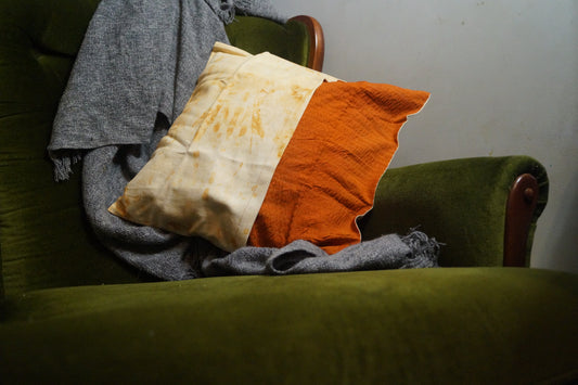 Eco-Dyed Cushion Cover - Rust & Orange