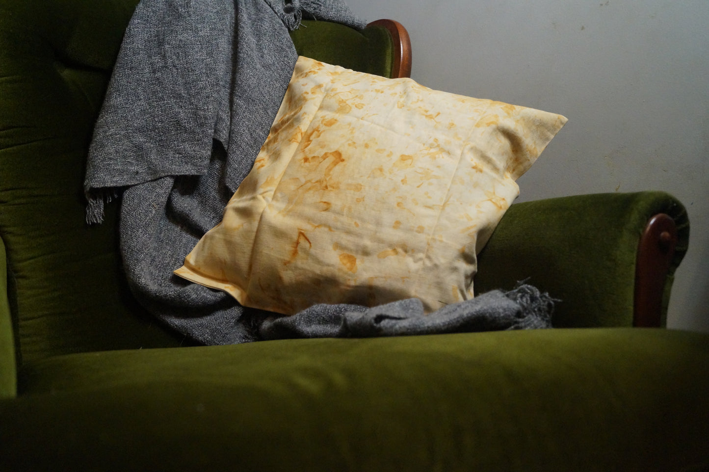 Eco-Dyed Cushion Cover - Rust & Orange