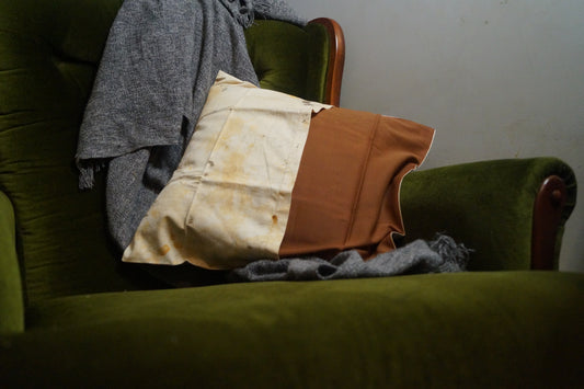 Eco-Dyed Cushion Cover - Rust & Ochre